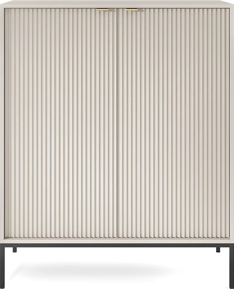 Komoda: 2 drzwi, kaszmir, czarna, 104 x 125 x 39 cm, złote uchwyty