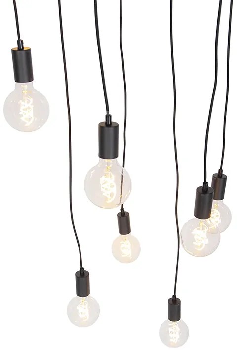 Nowoczesna lampa wisząca czarna 60 cm 10-światłowa - Facil Nowoczesny Oswietlenie wewnetrzne