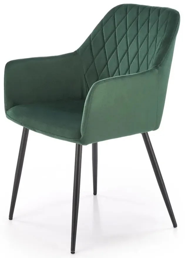Krzesło tapicerowane K558 VELVET zielone HALMAR