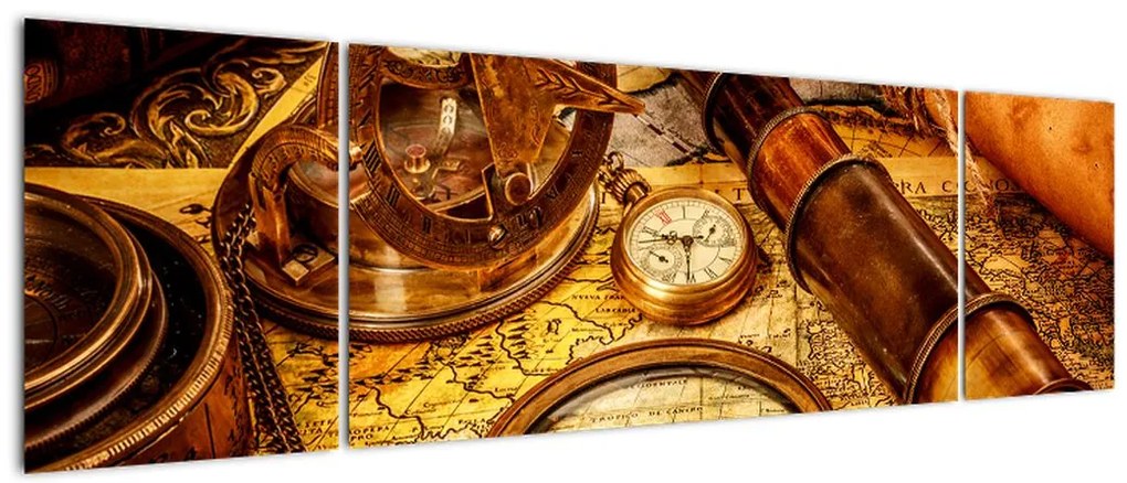 Obraz - Historyczne narzędzia marynarzy (170x50 cm)