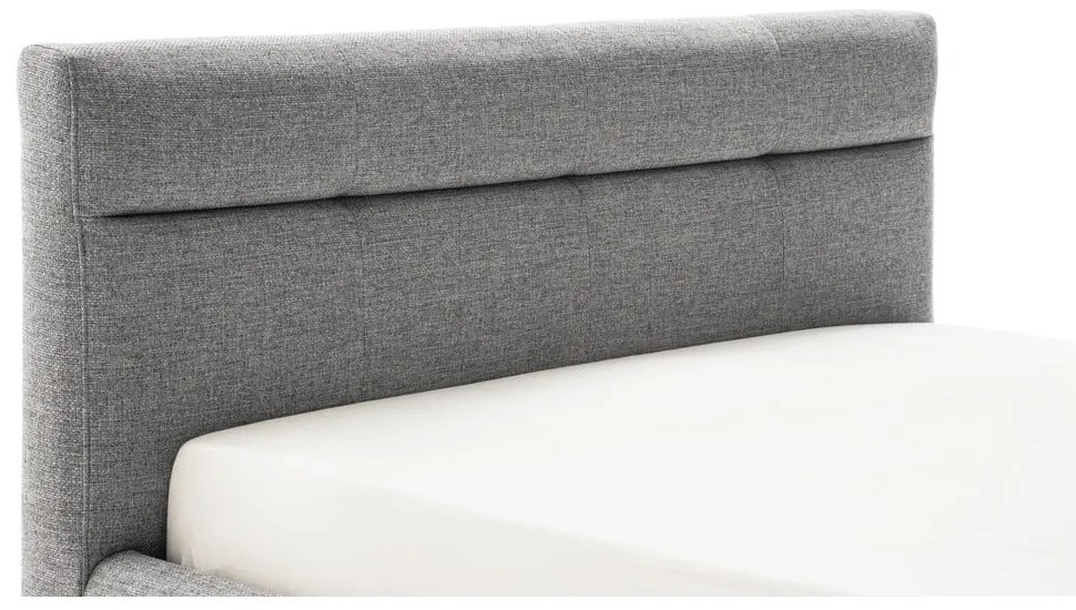 Szare tapicerowane łóżko dwuosobowe ze schowkiem i stelażem 180x200 cm Lotte – Meise Möbel
