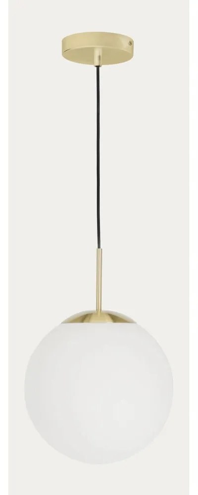 Biała/w kolorze złota lampa wisząca ze szklanym kloszem ø 30 cm Mahala – Kave Home