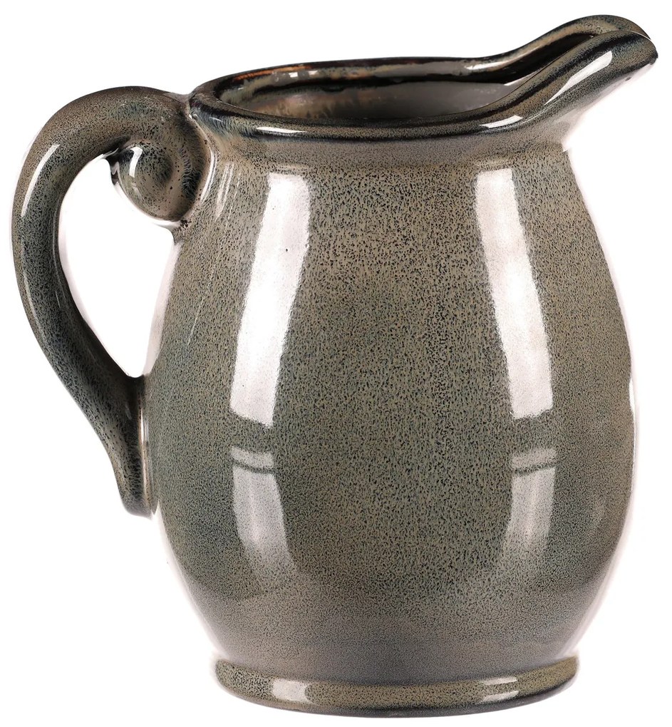 Dzbanek ceramiczny szary, 13 x 14 x 17 cm, mały, 17 cm