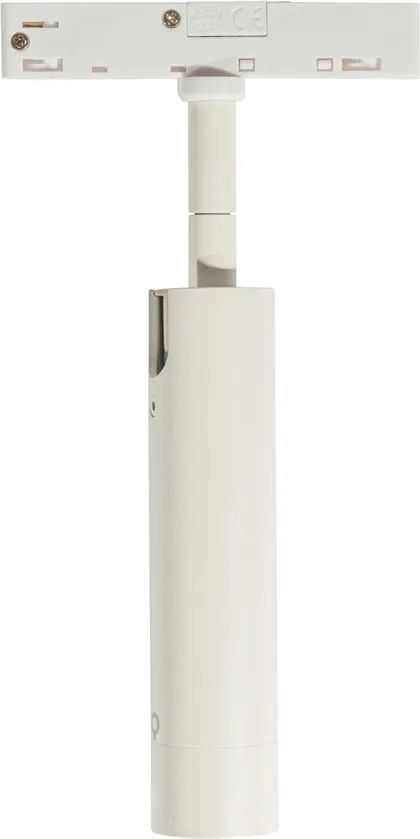 Nowoczesny biały reflektor do systemu szynowego jednofazowego - Slimline Uzzy