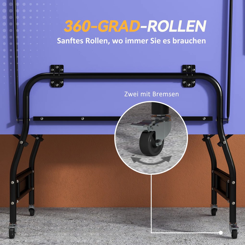 SPORTNOW Składany stół do tenisa stołowego średniej wielkości, w zestawie siatka, 3 piłeczki, blat 12 mm | Aosom PL