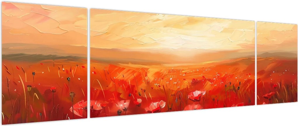 Obraz - Pole maków (170x50 cm)