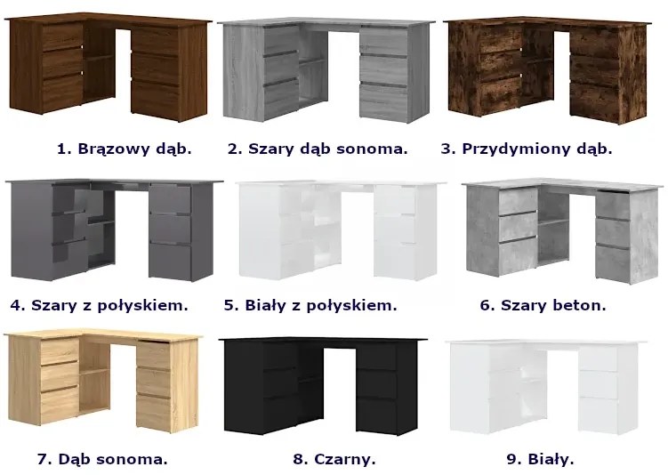 Biurko narożne w kolorze dębu sonoma Undo 5X