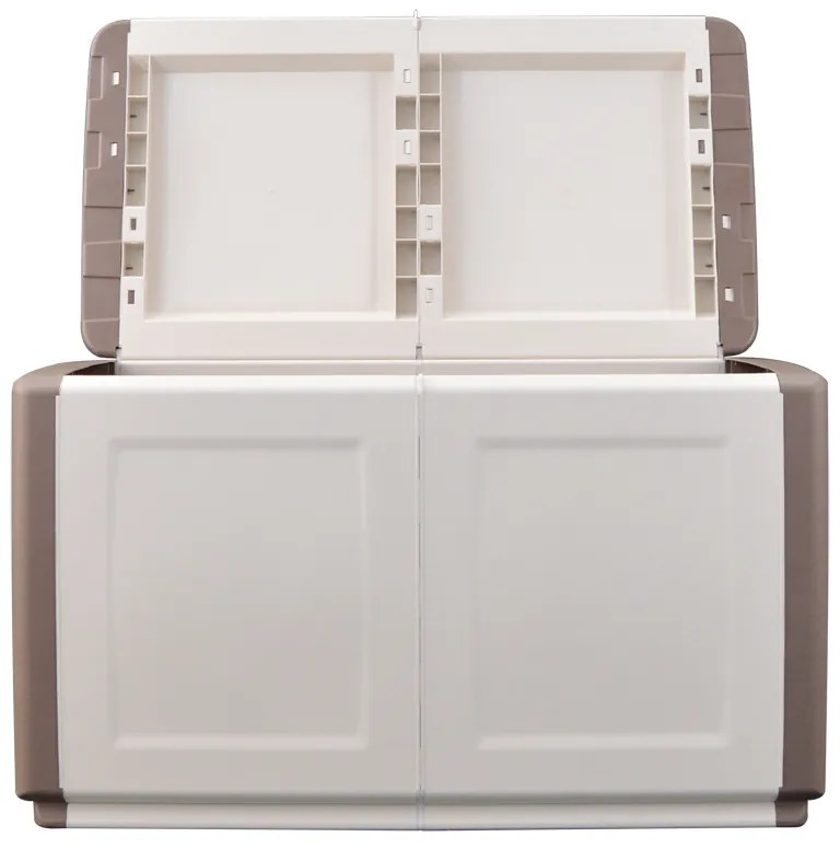 Plastikowa skrzynka z wiekiem, 960x570x530 mm, beżowa