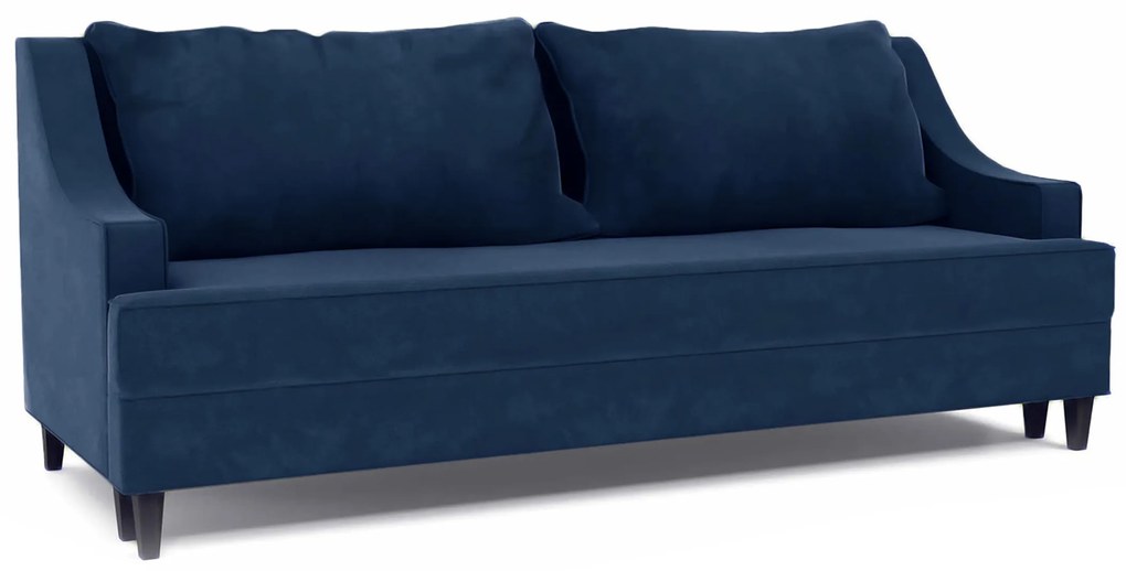 Notting Hill sofa 3-osobowa z funkcją spania i z pojemnikiem na pościel, krawędzie obszyte kedrą. Sofa w stylu modern classic. Sofa do salonu w stylu nowojorskim. Tkanina Matt Velvet, wiele kolorów do wyboru.