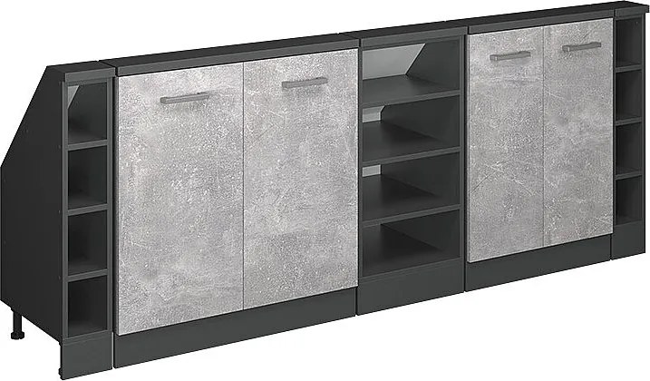 Szafka kuchenna na dach skośny beton 210x46x81.6 r-line