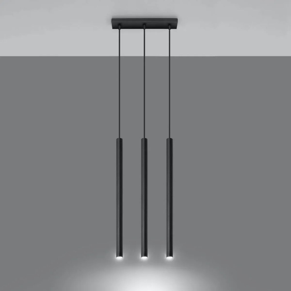 Lampa wisząca PASTELO 3 czarna SOLLUX LIGHTING