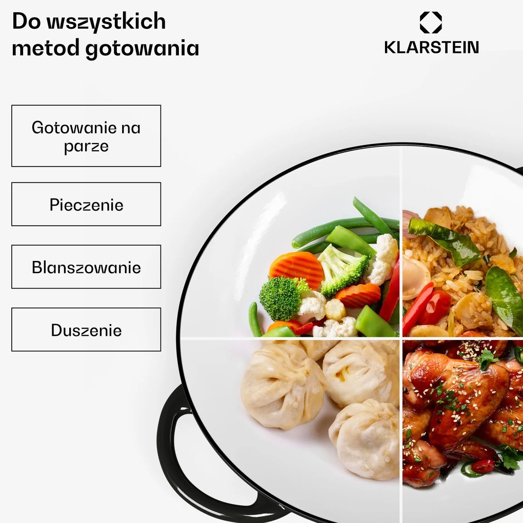 Klarstein Jersey wok żeliwny emaliowany okrągły