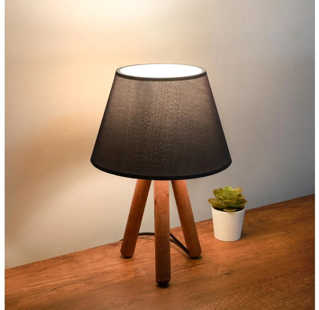 Lampa stołowa AYD 1xE27/40W/230V brązowa/czarna