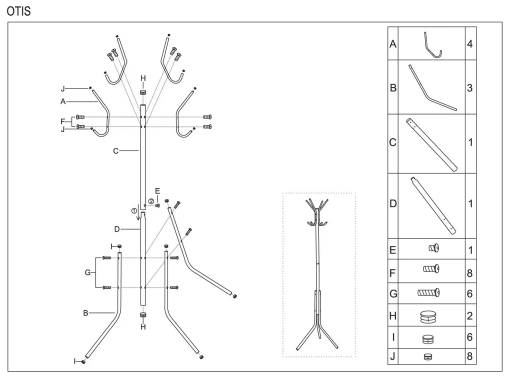 Wieszak OTIS czarny SIGNAL