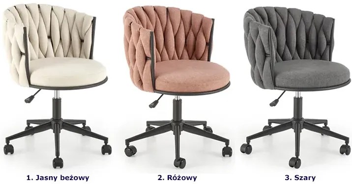 Szary kubełkowy biurowy fotel obrotowy W4-R60
