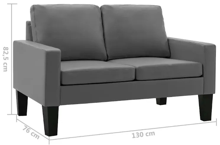 Szara dwuosobowa sofa do salonu - Clorins 2X