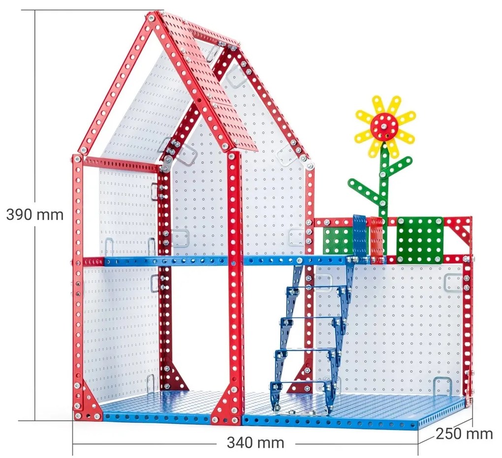 Merkur 48001 - Domek dla lalek, 34 x 39 x 25 cm,354 elementów