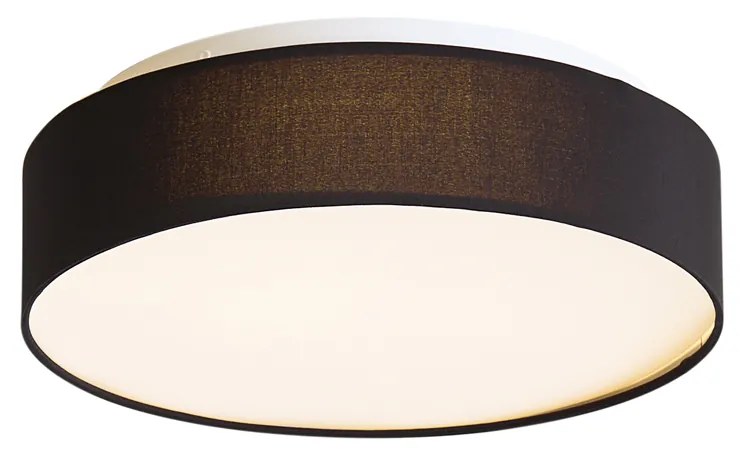 Inteligentna lampa sufitowa czarna 35 cm z LED i pilotem - Flat Drum