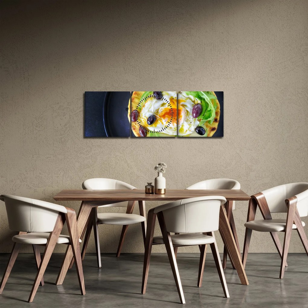 Obraz zdrowego naleśnika (z zegarem) (90x30 cm)