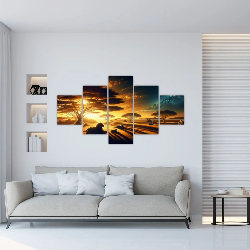Obraz - Odpoczywające lwy (125x70 cm)