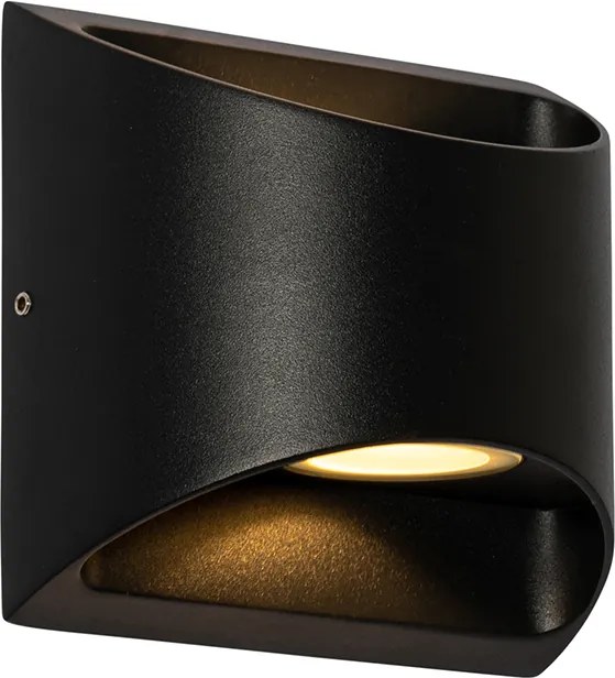 Nowoczesna lampa ścienna zewnętrzna czarna z LED 2-światła IP54 - Mal
