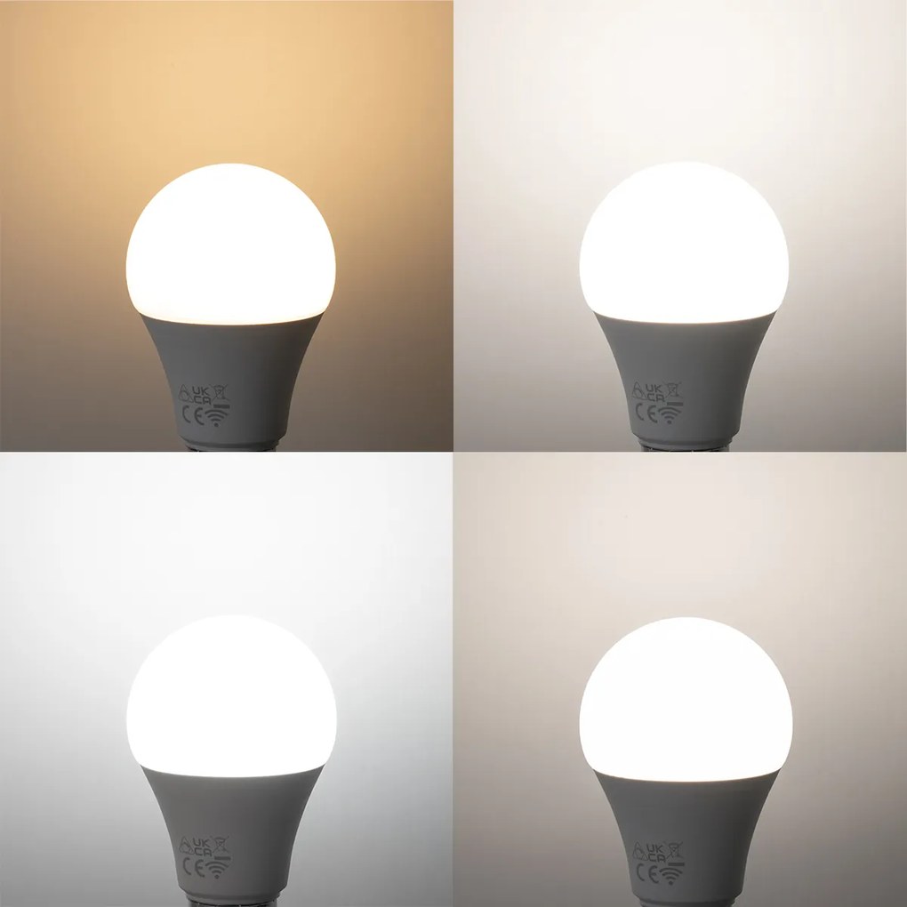 Zestaw 5 Inteligentne żarówki LED E27 A60 Matt RGBW 9W 806lm 2700-6500K