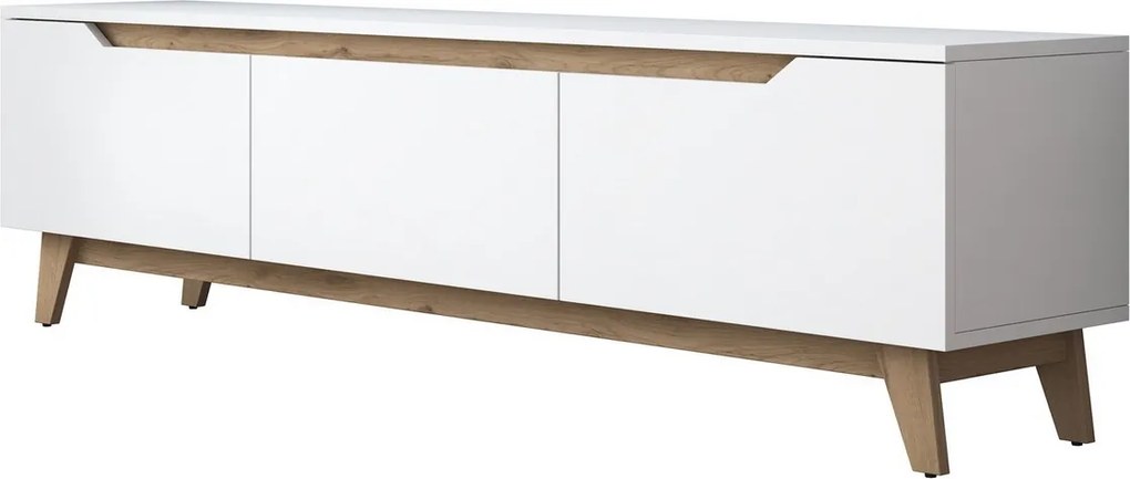 Stolik pod telewizor Dite White and Walnut