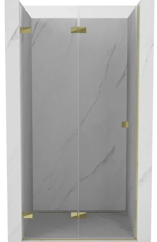 Mexen Lunar-F drzwi prysznicowe składane lewe 75 cm, transparent, złote - 836-075-000-50-00-L