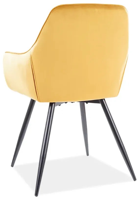 KRZESŁO LINEA VELVET CZARNY STELAŻ/CURRY BLUVEL 68 SIGNAL