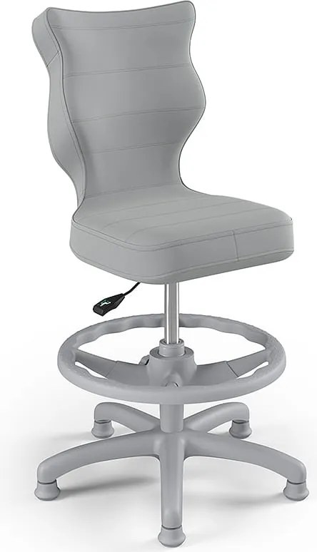 Obrotowe krzesło dziecięce z podnóżkiem Petit Grey rozmiar 3 (119-142 cm)