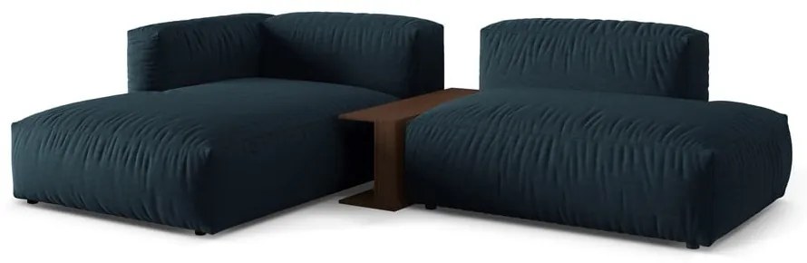 Ciemnoniebieski narożnik modułowy (lewostronny) Martina – Micadoni Home