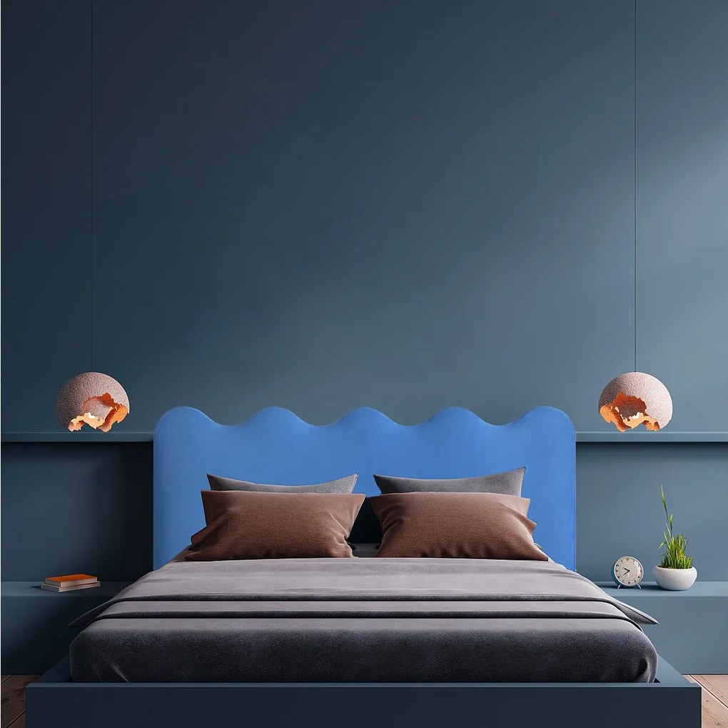 Zagłówek falisty, niebieski pruski 160x73,5 cm