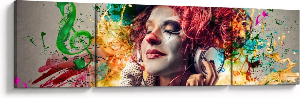 Obraz - Artystka ze słuchawkami (170x50 cm)