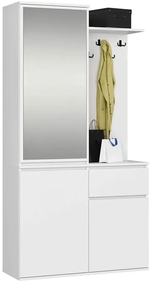 Biała garderoba z lustrem F9-D08