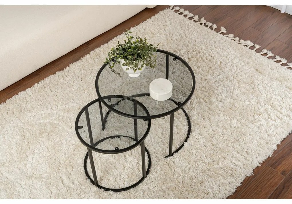 Zestaw stolików konferencyjnych Aurum Black and Grey 60 cm, 2 szt.