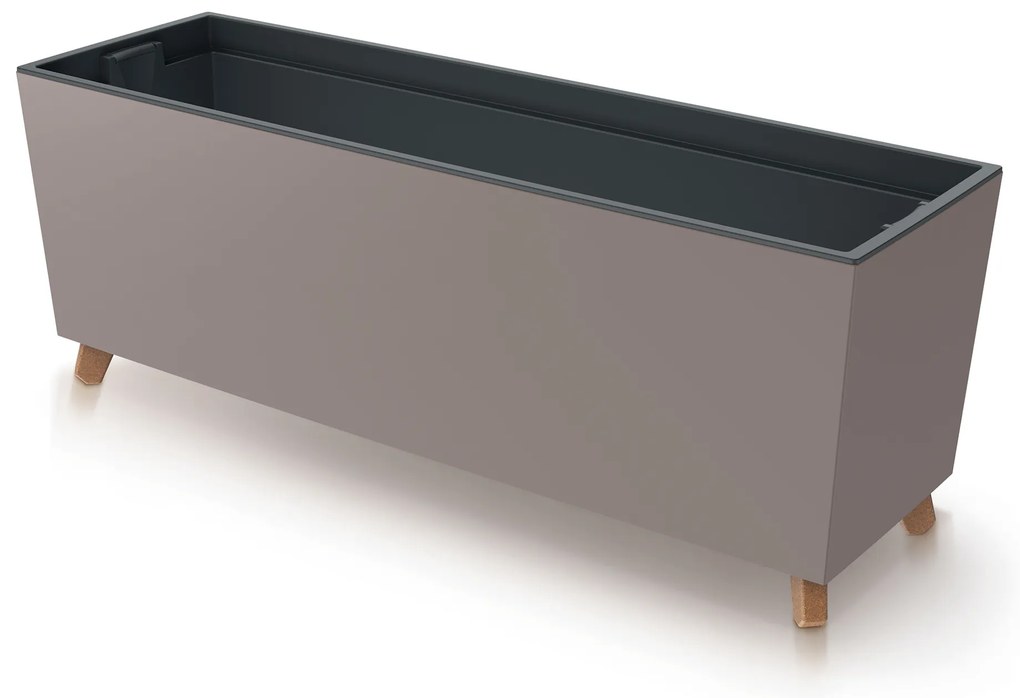 Donica ogrodowa z wkładem Urbi Case 77 x 23,5 x 30 cm mocca PROSPERPLAST