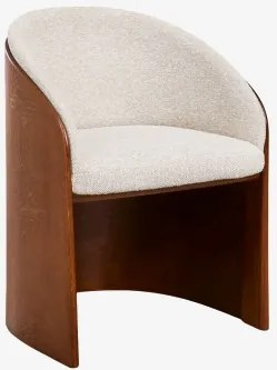 Zestaw 4 Krzeseł Jadalnianych Z Drewna Dębowego I Tkaniny Bouclé Keluna Bukla Kremowy Beż - Sklum