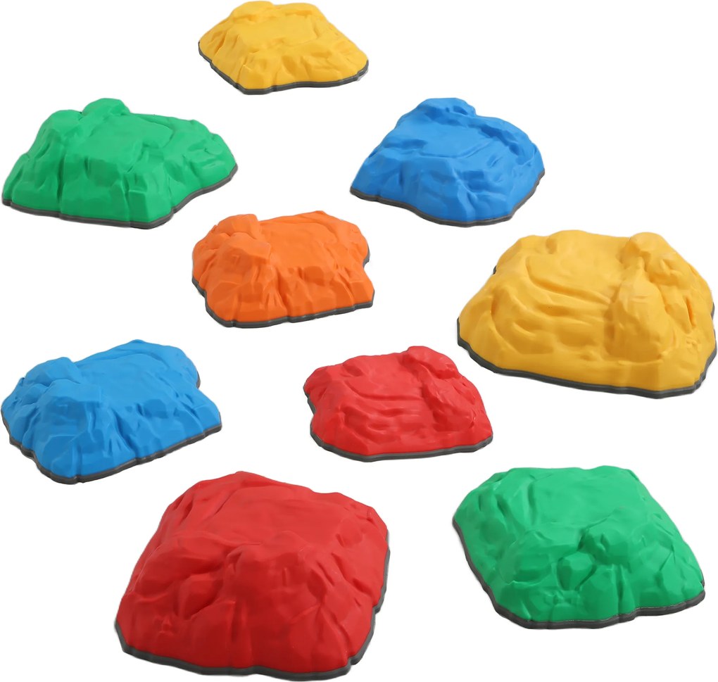 AIYAPLAY 9 Kamieni równoważnych antypoślizgowych do użytku wewnętrznego i zewnętrznego, wspierających koordynację, dla dzieci 3-8 lat, Wielokolorowy
