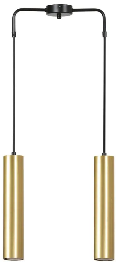 Czarna podwójna lampa wisząca tuba - 6X D062 S8-W28