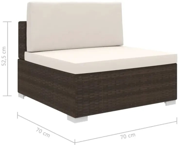 Brązowa sofa ogrodowa z poduszką - Norbi
