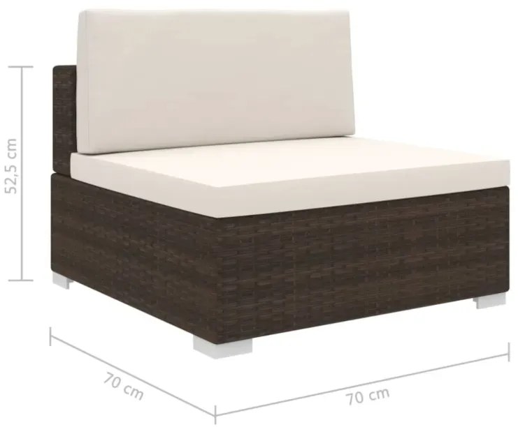 Brązowa sofa ogrodowa z poduszką - Sintra