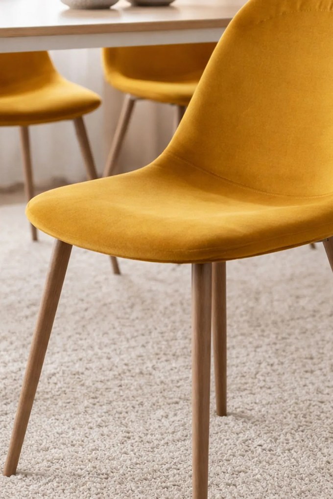 Zestaw 4 Krzese Teok Aksamitne