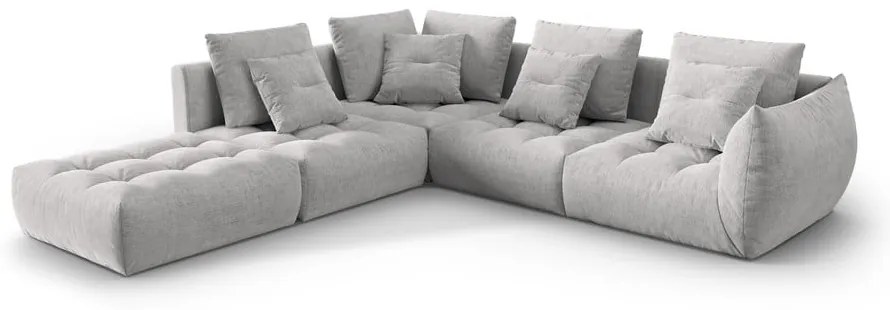 Jasnoszary narożnik (lewostronny/w kształcie litery L) Bloom – Micadoni Home