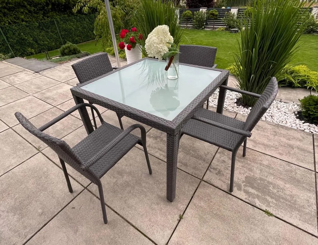 Zestaw mebli ogrodowych ze stołem Eccellente, szary