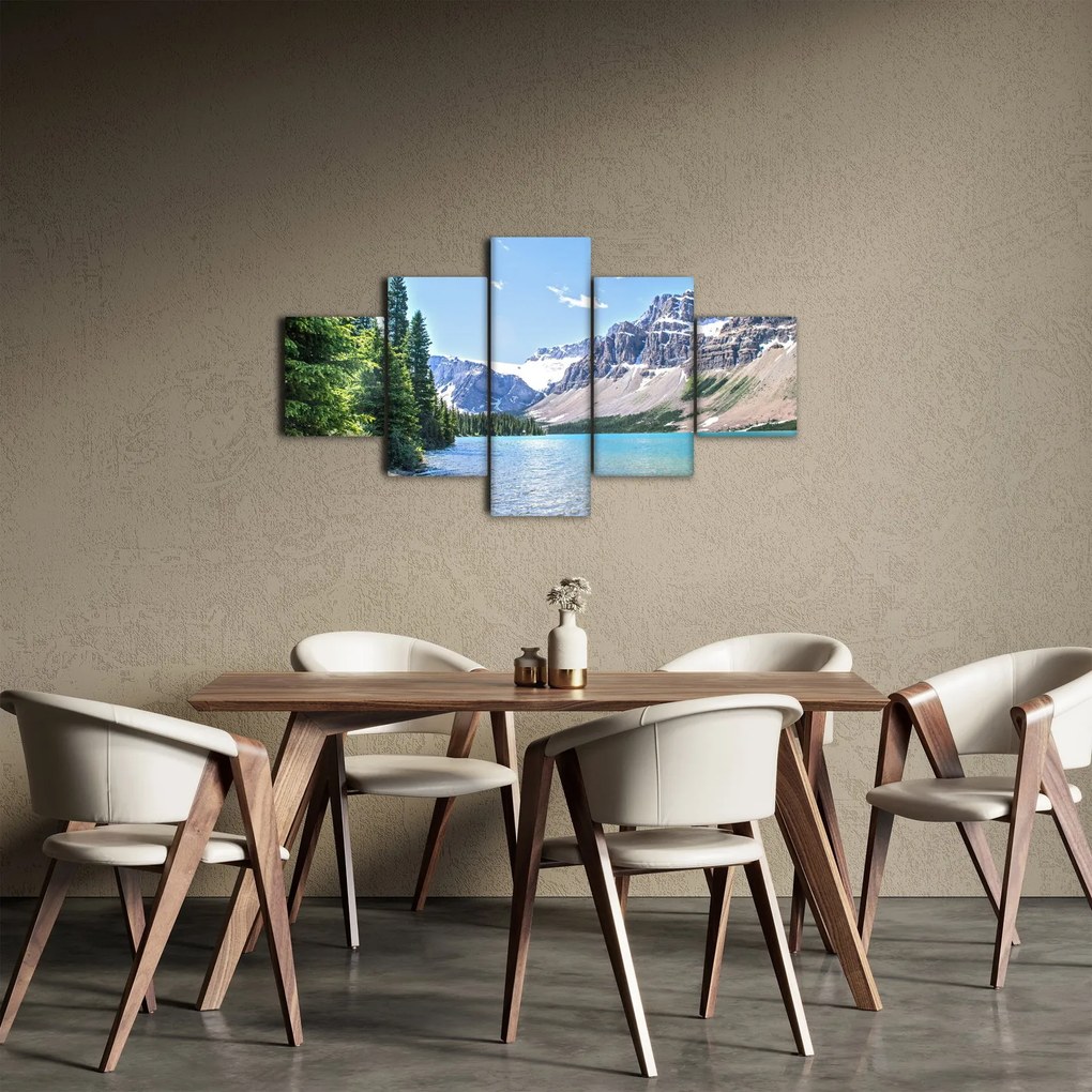Obraz alpejskiego jeziora (125x70 cm)
