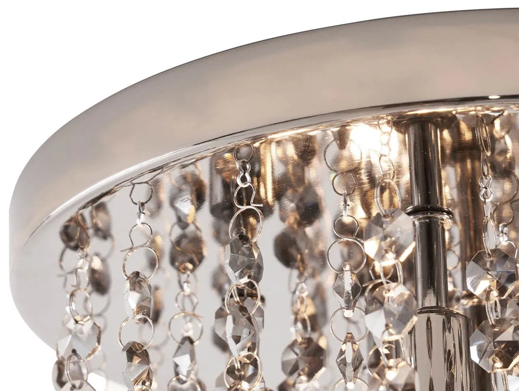 Klasyczna lampa sufitowa czarna z dymionym szkłem - Medusa