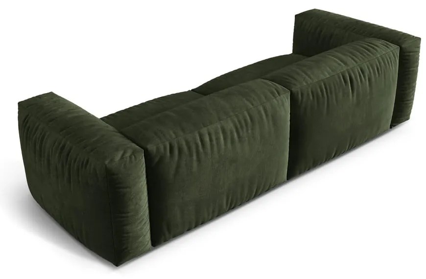 Zielona aksamitna sofa modułowa 240 cm Martina – Micadoni