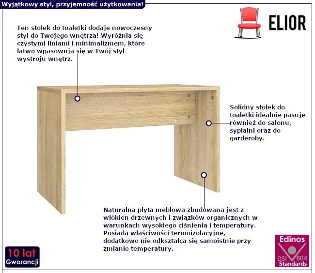 Stołek do toaletki w kolorze dębu sonoma Erim 4X