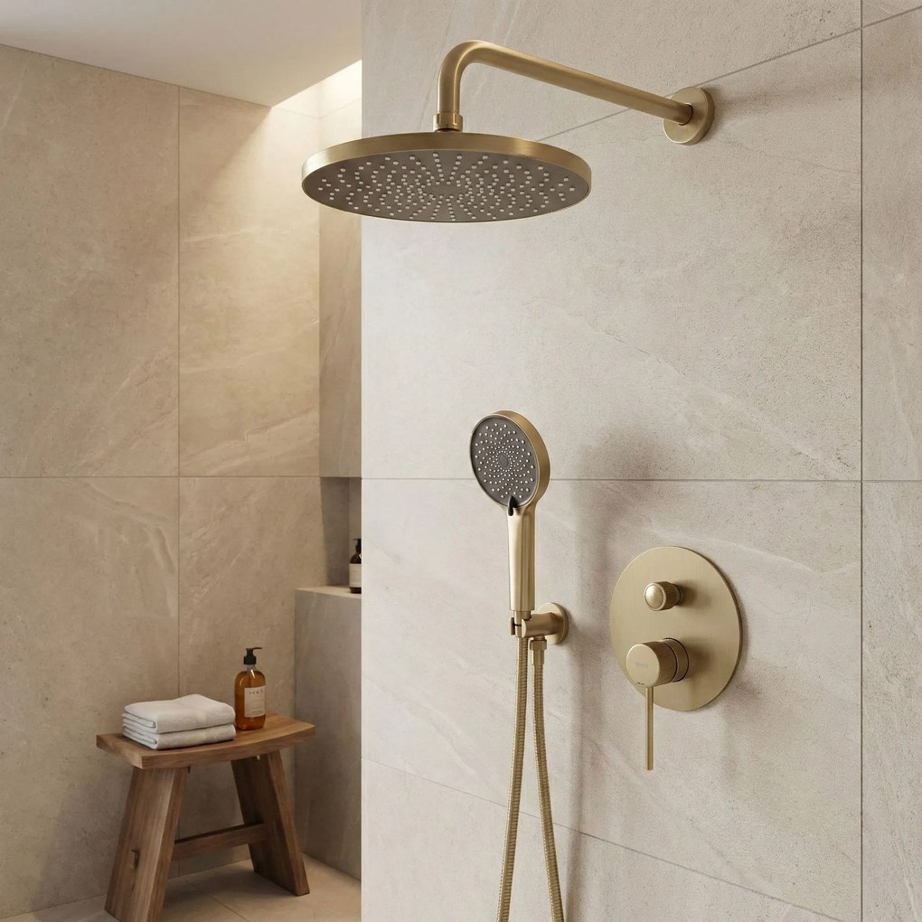 Zestaw natryskowy podtynkowy Rea Lungo Stripe Złoty Szczotkowany + BOX