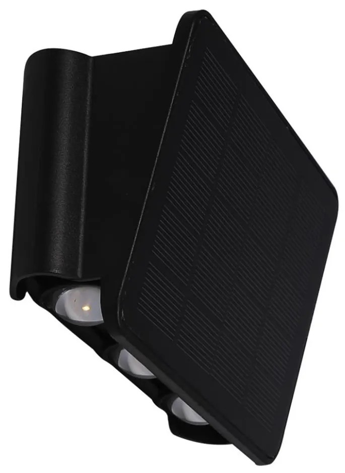 LED solarny kinkiet ALF LED/4W/1300 mAh 3000K IP54 czarny